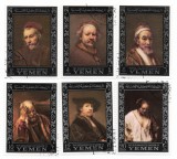 Regatul Yemen - Expozitia Internationala de Timbre "AMPHILEX" - Amsterdam, Olanda - Picturi ale lui Rembrandt, 1967 - serie obliterata