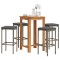 vidaXL Set bar de grădină, 5 piese, gri, lemn masiv acacia/ poliratan 3295271