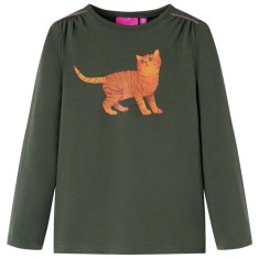 Tricou cu m&acirc;neci lungi pentru copii, kaki, 92