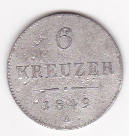 AUSTRIA 6 KREUZER 1849 A