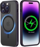 Husa de protectie pentru iPhone 14 Pro Max HuwaiH, TPU/PC, negru/violet inchis, 6,7 inchi