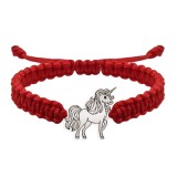 Bratara snur impletit si unicorn din argint 925