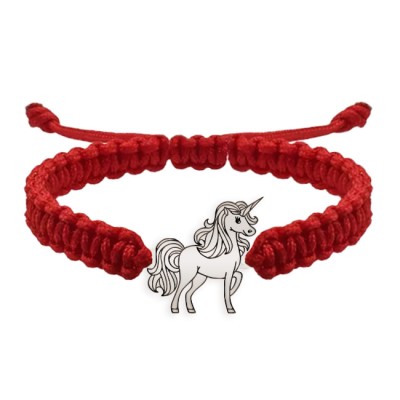 Bratara snur impletit si unicorn din argint 925 foto