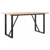 Cumpara ieftin Masa bucatarie, cadru O, 140x80x75,5 cm lemn masiv pin si Otel