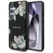 Husa pentru Samsung Galaxy S25 - Guess Grained Flowers MagSafe (GUHMS25SPGNMPLMK) - Black