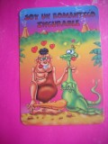 HOPCT 11639 CARICATURA SPANIA-SUNT UN ROMANTIC INCURABIL !!- CALENDAR DE BUZUNAR -1997 - ROMANIA-NECIRCULATA