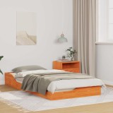 VidaXL Cadru de pat de podea Maro ceruit 75 x 190 cm Lemn masiv de pin