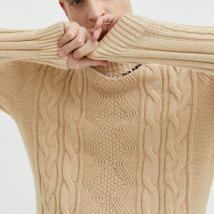 Hollister Co. pulover barbati, culoarea maro