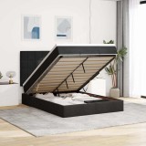 VidaXL Cadru de pat otoman cu saltele, catifea neagră 140x190cm