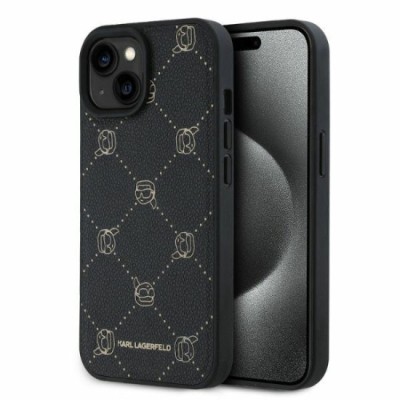 Husa iPhone 15 - Karl Lagerfeld Leather MagSafe (KLHMP15SPGKHPHK) - Karl Head foto