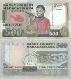 1988 , 500 francs ( P-71a ) - Madagascar