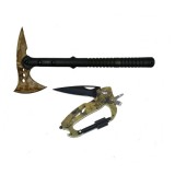 Cumpara ieftin Set Topor Survivor, Desert Camo si Carabina multifunctionala 6 in 1, IdeallStore&reg;, 39 cm