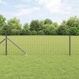 VidaXL Gard Euro cu 7 posturi cu ancoră 0.4x10 m oțel galvanizat gri