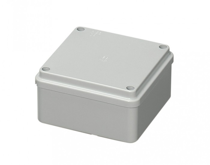 Doza aplicata patrata 100x100x50mm IP56 pentru distributie jonctiune ABS rezistenta UV fara presetupe margini netede