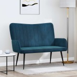 vidaXL Canapea cu două locuri albastru 115 x 61 x 87 cm Catifea 42028968