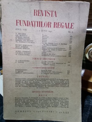 Revista Fundatiilor Regale - Anul VIII 1 Iunie 1941 Nr. 6 foto