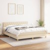 VidaXL Pat box spring cu saltea, crem, 160x200 cm, material textil 3140870