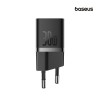 INCARCATOR RETEA Baseus, Quick Charge 30W, 1 x USB Type-C Output 5V/3A (include cablu USB Type-C la USB Type-C de 100W), negru &quot;P10110902113-00&quot; (timb