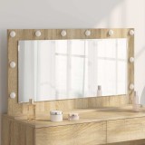 Oglinda Toaleta vidaXL Sonoma Oak 100x55x18cm, Bej, Iluminare LED, Montare Perete, Machiaj, Dormitor