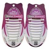 ALB - Sireturi Elastice din Silicon pentru pantofi sport, functie NO TOUCH, 5MM, FERME, SIRETILA
