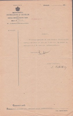 A3807N Constantin Kirițescu, semnătura olografă, 1919 foto