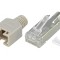 Mufă RJ45 8P8C Ecranată Gri cu Manșon Aurit