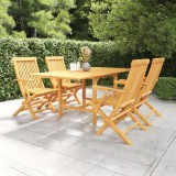 Cumpara ieftin Set mobilier de grădină, 5 piese, lemn masiv de tec