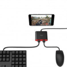 Adaptor bluetooth pentru tastatura si mouse, smartphone, Android, iPhone, stand silicon foto