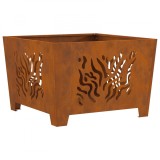 VidaXL Cuptor de foc Pătrat 60x60x40 cm Oțel rezistent la intemperii