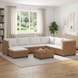 Cumpara ieftin 8 buc. Set de lounge din ratan cu perne GENDT Ratan Natural