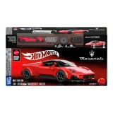 Set de constructie si masina metalica, Hot Wheels, Maserati Mc 20, 250 piese, JFR90