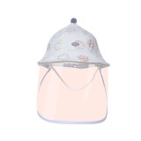 Palarie de Protectie pentru Bebelusi, Cyrax, Model cu Norisori Roz, Pescareasca, de Primavara si Toamna, cu Masca si Fermoar, 42 cm, pentru 0-3 Luni,