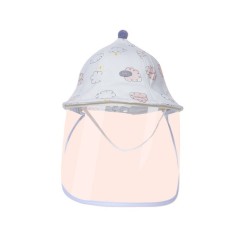 Palarie de Protectie pentru Bebelusi, Cyrax, Model cu Norisori Roz, Pescareasca, de Primavara si Toamna, cu Masca si Fermoar, 45 cm, pentru 3-6 Luni,