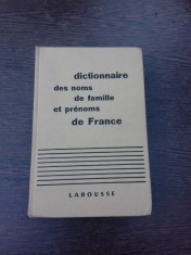 Dictionnaire des noms de famille et prenoms de France, Larousse (carte in limba franceza) foto