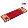 Gossi covorase scari autoadezive, 15 buc., rosu, 65x21x4 cm