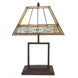 Cumpara ieftin Veioza cu baza din polirasina maro si abajur din sticla Tiffany 28x20x46 cm