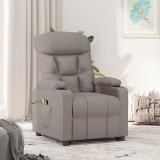 VidaXL Fotoliu de masaj cu ridicare, gri taupe, material textil
