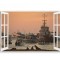Sticker decorativ, Fereastra 3D, Nave marine, 85 cm, 668STK