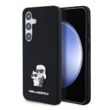 Husa pentru Samsung Galaxy S24 - Karl Lagerfeld Silicone (KLHCS24SSMHKCNPK) - Karl&amp;Choupette Metal Pin