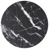 Blat masa vidaXL negru, sticla securizata, &Oslash;60cm, design marmura - blat bucatarie/cafea