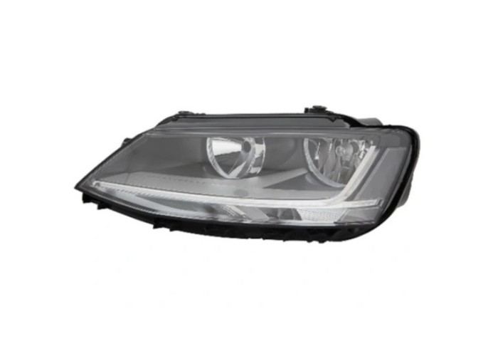 Far VW JETTA (1B), 07.2010-, partea stanga, DEPO, cu LED daytime running light; H7+H7; electrical; cu motor; halogen,