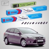 Cumpara ieftin Ștergătoare Ford Focus III Estate 2011-2018 | Set Față și Spate Flat Premium &ndash; TeamCar&reg;