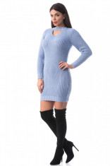 J936-4 Rochie scurta si tricotata cu choker foto