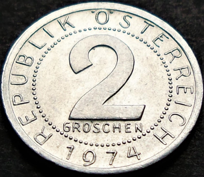 Moneda 2 GROSCHEN - Austria 1974 * cod 273 = excelenta foto