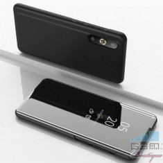 Husa Flip Cu Stand Samsung Galaxy A50 Tip Oglinda Neagra foto