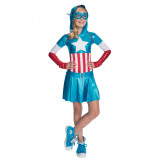 Rochie Captain America pentru fete 5-7 ani 120 - 130 cm