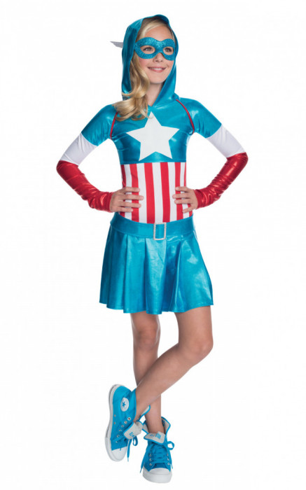Rochie Captain America pentru fete 5-7 ani 120 - 130 cm