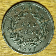 Sarawak - moneda de colectie rara bronz - 1 cent 1885 - Charles C. Brooke Rajah