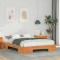 vidaXL Cadru de pat de podea Maro 135 x 190 cm Lemn masiv de pin