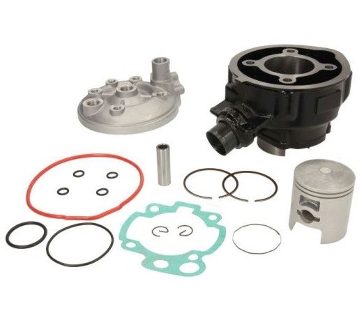 Set motor + chiulasa Aprilia RS - RX - Motorhispania - Peugeot XR6 - Rieju - Yamaha TZR (Minarelli AM6) 2T LC 80cc D47.00 mm bolt 12